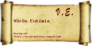 Vörös Eutímia névjegykártya